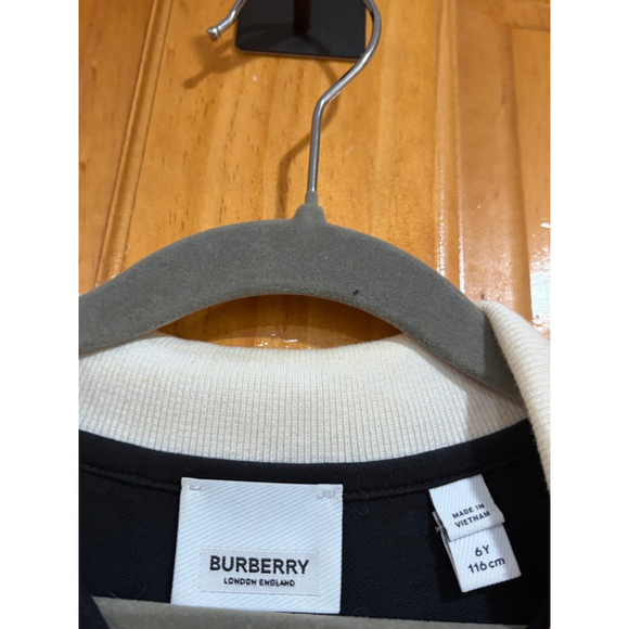 Burberry Girls 6Y Floral Logo Polo Dress Limited Print Black - Picture 4 of 9